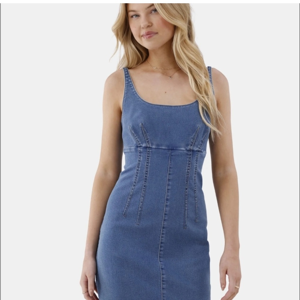 No Boundaries Denim Mini Dress